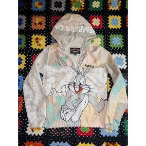 Members Only LOONEY TUNES Windbreaker Jacket Bugs Bunny 1/4 Zip Youth XL 14/16